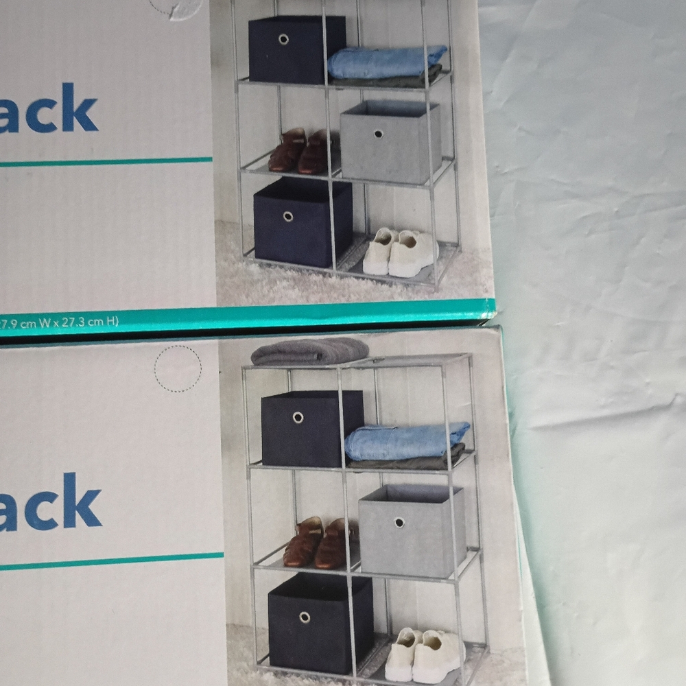 Set of Two Six Cubic Cube Storage Racks
